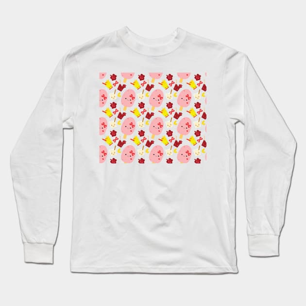 Aguas Frescas Pattern (Mexican Summer Drinks) Long Sleeve T-Shirt by Florentino